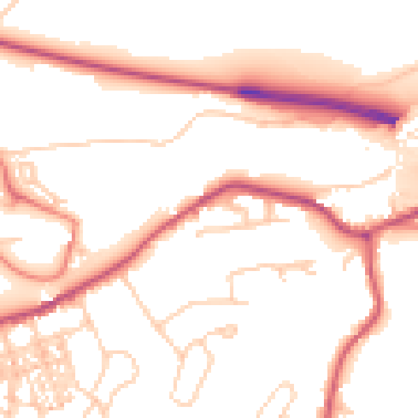 Daytime road noise heatmap for CA12 4JT