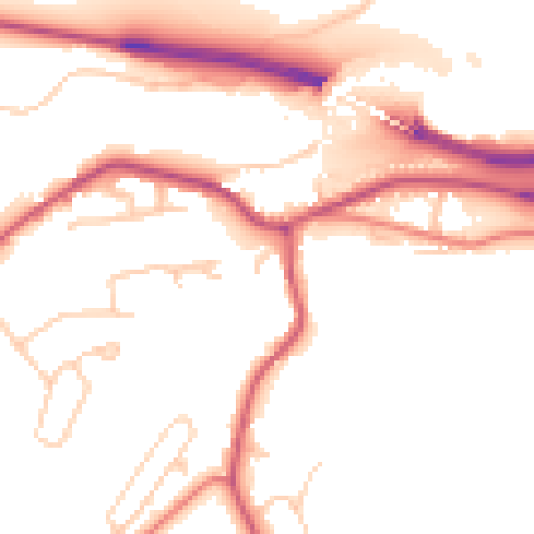 Daytime road noise heatmap for CA12 4LY