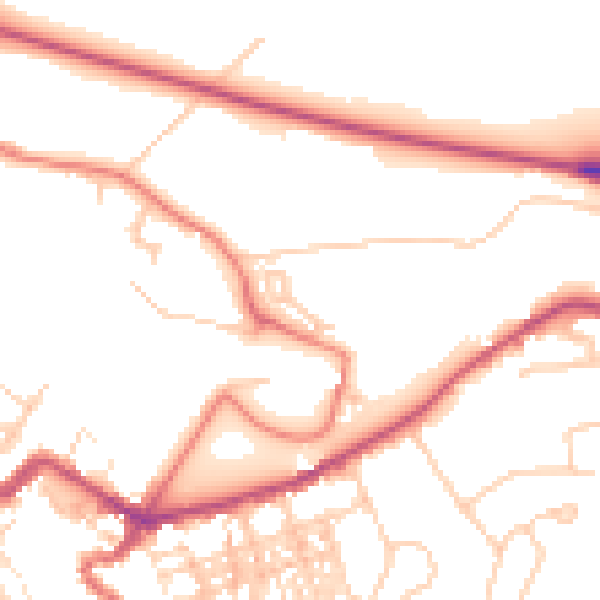 Daytime road noise heatmap for CA12 4LZ