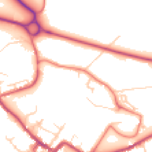 Daytime road noise heatmap for CA12 4NW