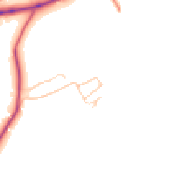 Daytime road noise heatmap for CA12 4TY