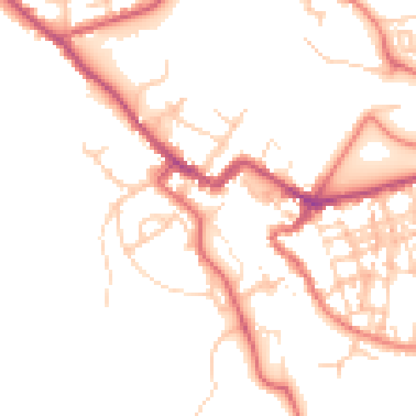 Daytime road noise heatmap for CA12 5DR