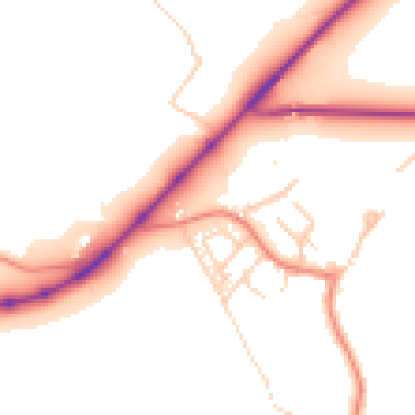 Daytime road noise heatmap for CA12 5FH