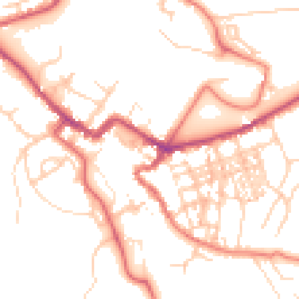 Daytime road noise heatmap for CA12 5HQ