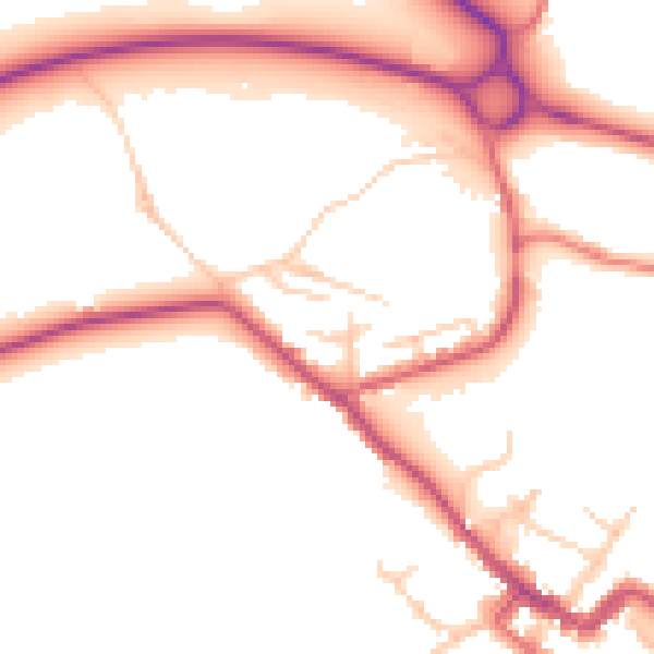 Daytime road noise heatmap for CA12 5PF