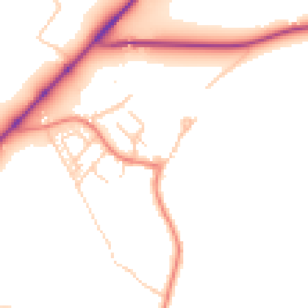 Daytime road noise heatmap for CA12 5RB