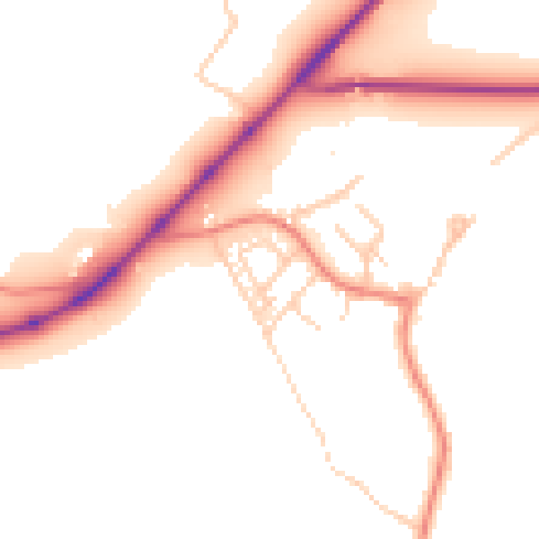 Daytime road noise heatmap for CA12 5RN