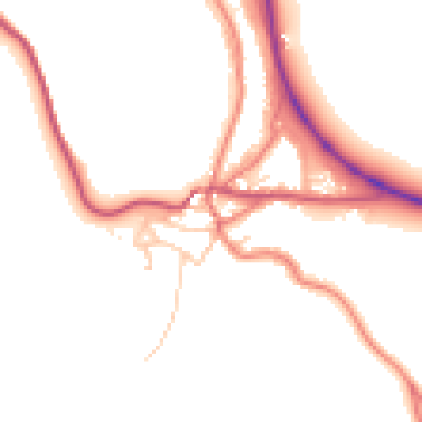 Daytime road noise heatmap for CA12 5SY