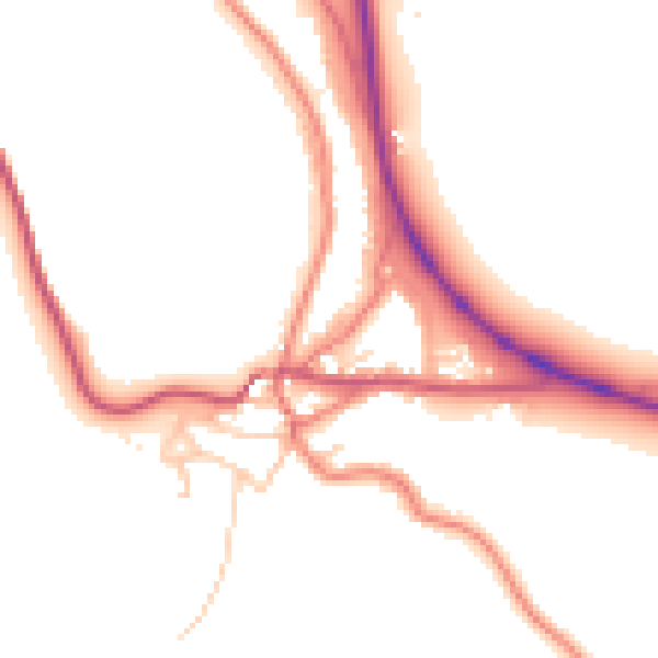 Daytime road noise heatmap for CA12 5TD