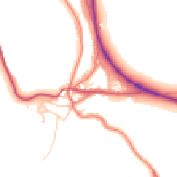 Daytime road noise heatmap for CA12 5TH