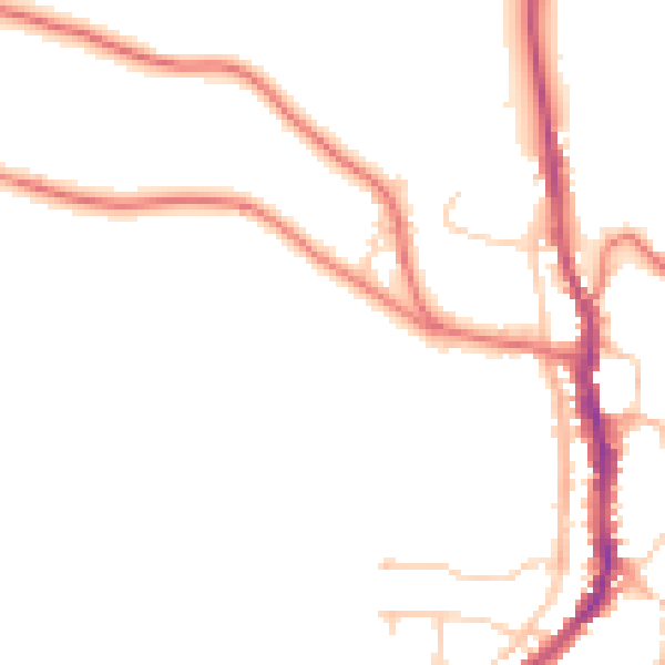 Daytime road noise heatmap for CA17 4EP