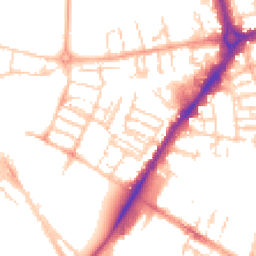 Daytime road noise heatmap for CB1 1AZ
