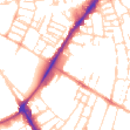 Daytime road noise heatmap for CB1 1BB