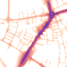 Daytime road noise heatmap for CB1 1DJ