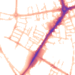 Daytime road noise heatmap for CB1 1DT