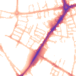 Daytime road noise heatmap for CB1 1DZ