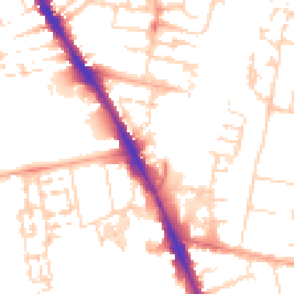 Daytime road noise heatmap for CB1 2AA