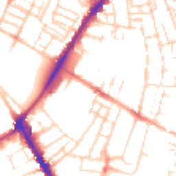 Daytime road noise heatmap for CB1 2AD
