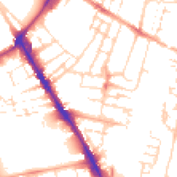 Daytime road noise heatmap for CB1 2DX