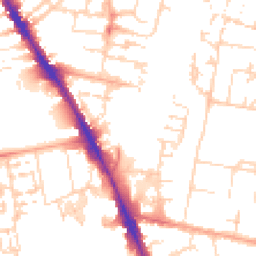 Daytime road noise heatmap for CB1 2FR
