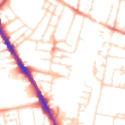 Daytime road noise heatmap for CB1 2FY