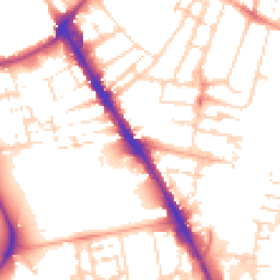 Daytime road noise heatmap for CB1 2JB