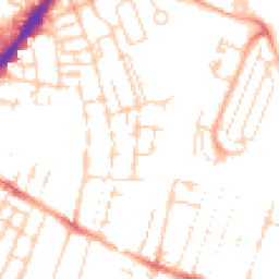 Daytime road noise heatmap for CB1 2PD