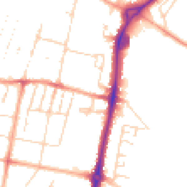 Daytime road noise heatmap for CB1 3UG