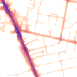 Daytime road noise heatmap for CB1 7BB