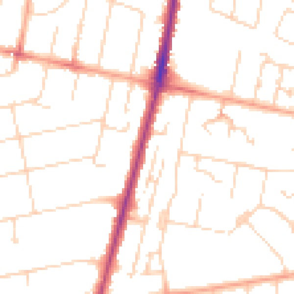 Daytime road noise heatmap for CB1 7SP
