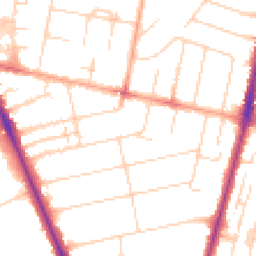 Daytime road noise heatmap for CB1 7TX