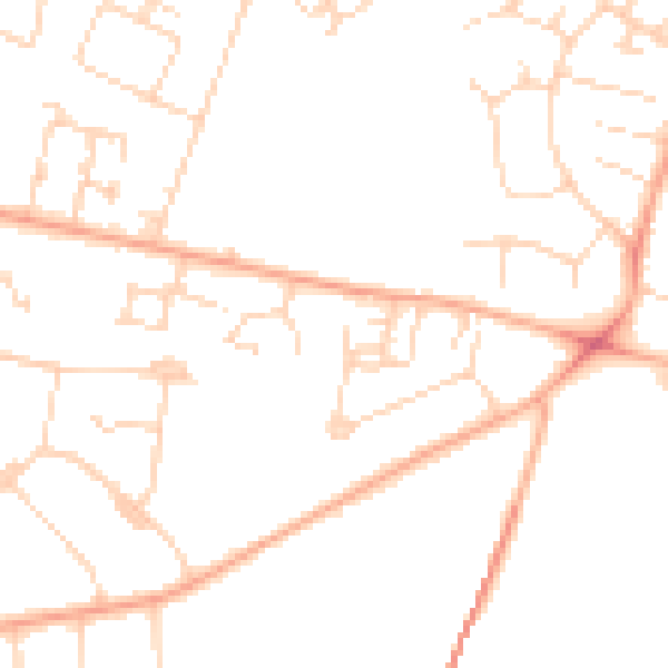 Daytime road noise heatmap for CB1 8DU