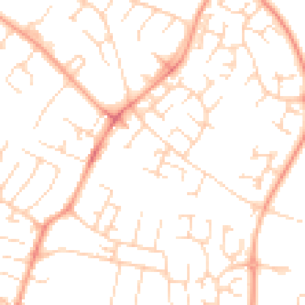 Daytime road noise heatmap for CB1 9YE