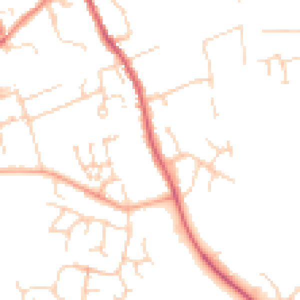 Daytime road noise heatmap for CB11 3BJ
