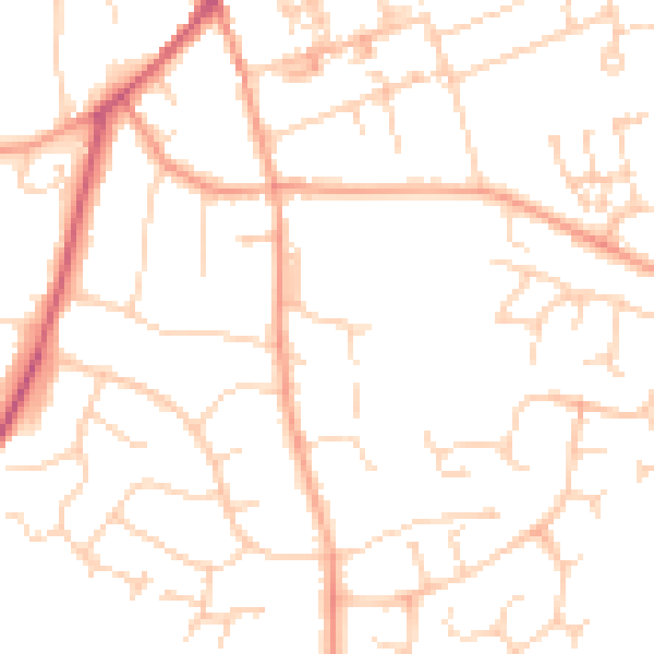 Daytime road noise heatmap for CB11 4GJ