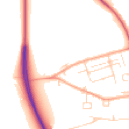 Daytime road noise heatmap for CB22 3TU