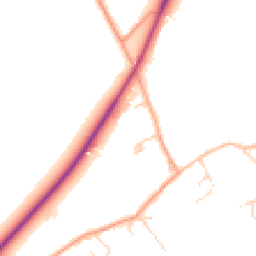 Daytime road noise heatmap for CB22 6SE
