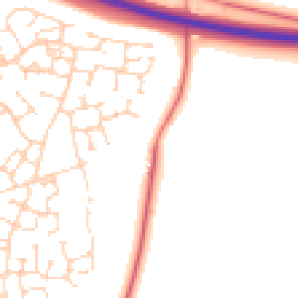 Daytime road noise heatmap for CB23 2TE