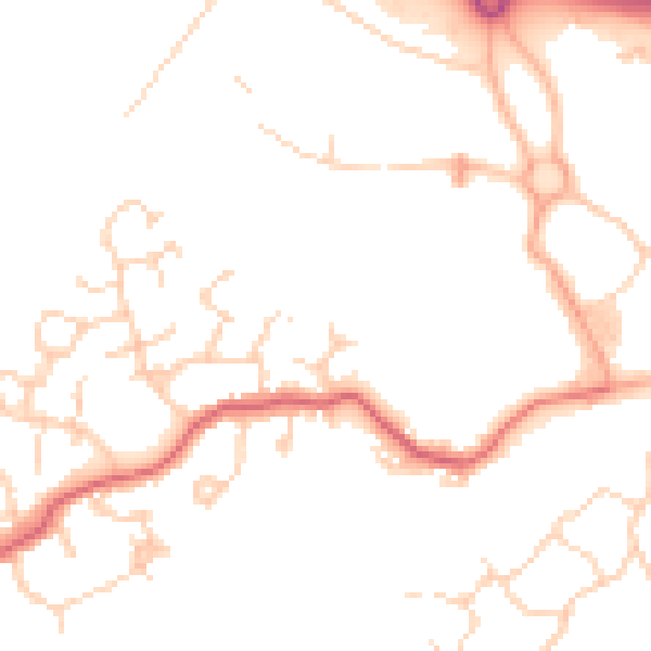Daytime road noise heatmap for CB23 6DB