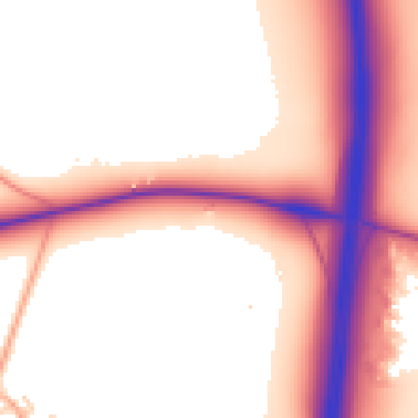 Daytime road noise heatmap for CB23 7PG