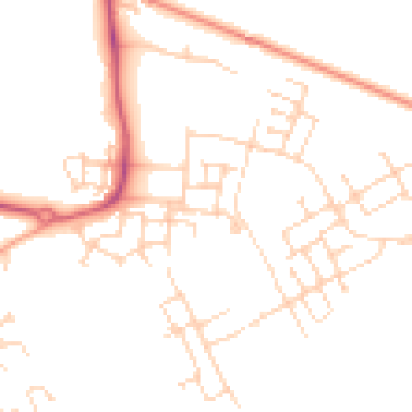 Daytime road noise heatmap for CB24 1AY