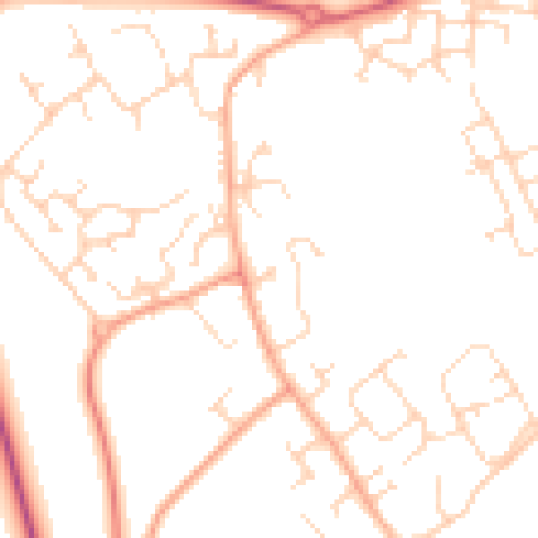 Daytime road noise heatmap for CB24 3BN