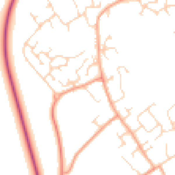 Daytime road noise heatmap for CB24 3DW