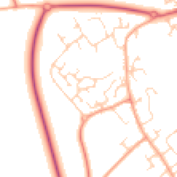 Daytime road noise heatmap for CB24 3GZ