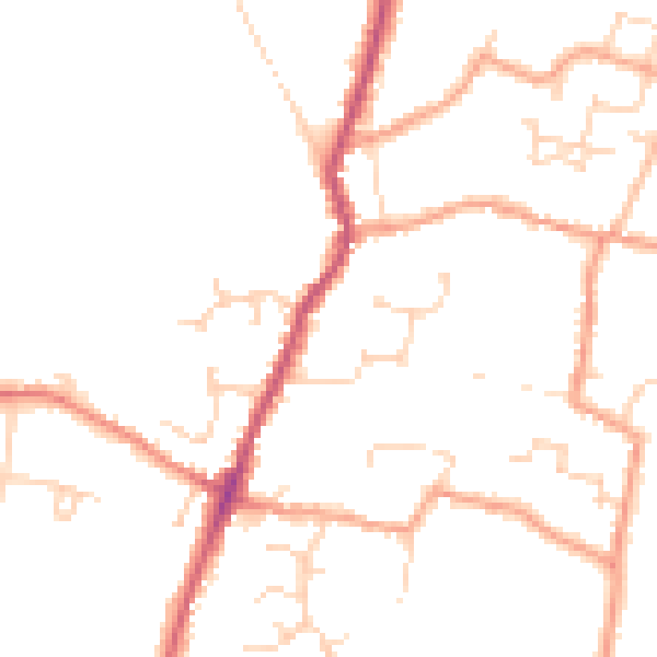 Daytime road noise heatmap for CB24 5HN