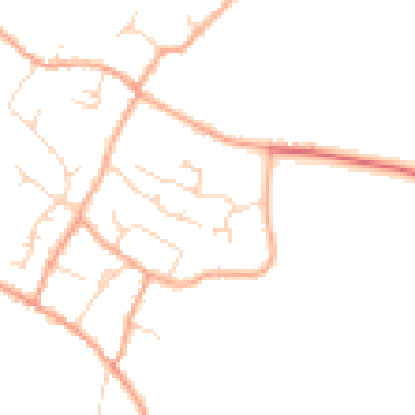Daytime road noise heatmap for CB24 5TY