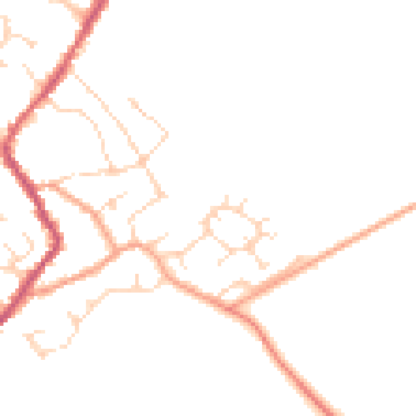 Daytime road noise heatmap for CB24 8RQ