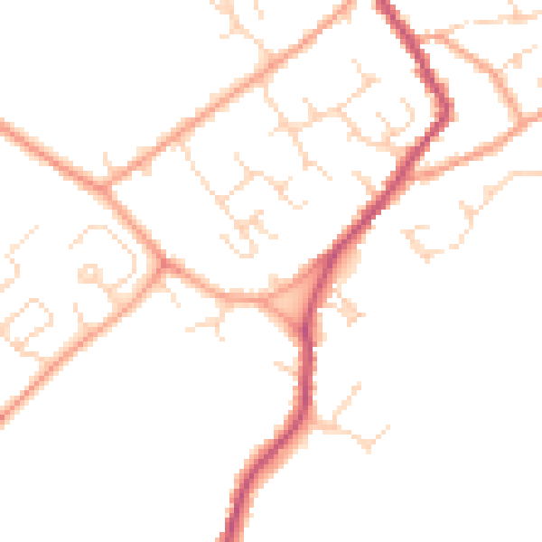 Daytime road noise heatmap for CB24 8UW