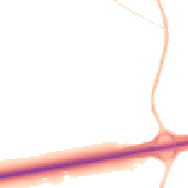 Night-time road noise heatmap for CB24 9AP