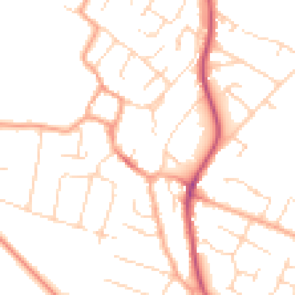 Daytime road noise heatmap for CB24 9HE